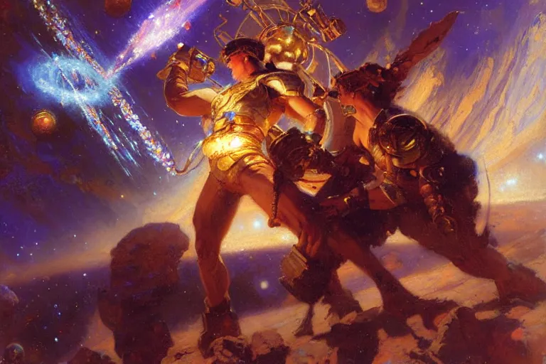 Image similar to cosmic bender, painting by gaston bussiere, craig mullins, j. c. leyendecker