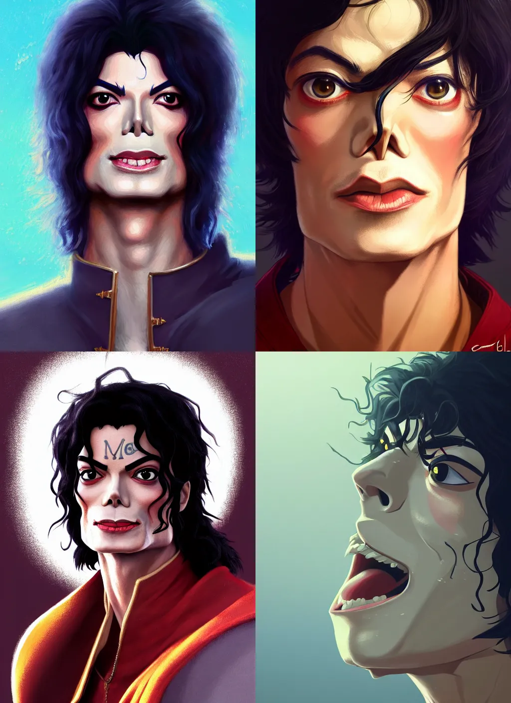 Prompt: centered!! macro portrait of medieval rockstar king michael jackson, artstation, detailed cartoon, elegant, digital painting, concept art, smooth, sharp focus, illustration, ghibli, makoto shinkai, don bluth, fujita goro, jean giraud, akihiko yoshida, tom whalen 8 k