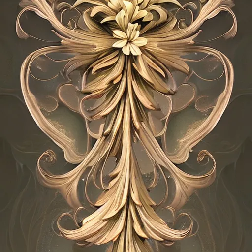 Prompt: beautiful classical holy decorative ornament, sacred ceremonial crystal, acanthus scrolls, lilies, ivy, energy, geometry, bones, petals, flowers, stems, ceremonial clouds, fibonacci rhythm, artstation, art germ, wlop