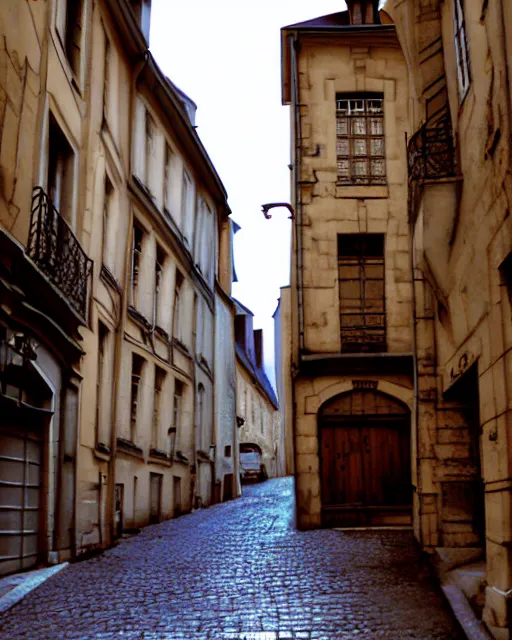 Image similar to old streets in the city of dijon, artstation