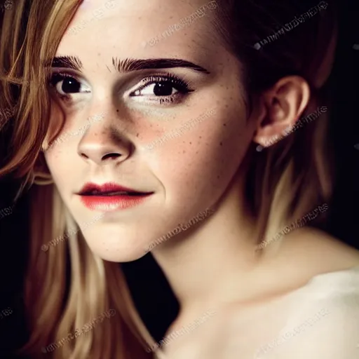 Image similar to an extremely beautiful studio photo of emma watson wearing open toe high heels and wearing a white dress, pale skin, rule of thirds, very very very beautiful!, hard focus, full body shot, studio photo, 9 0 mm, f / 1. 4