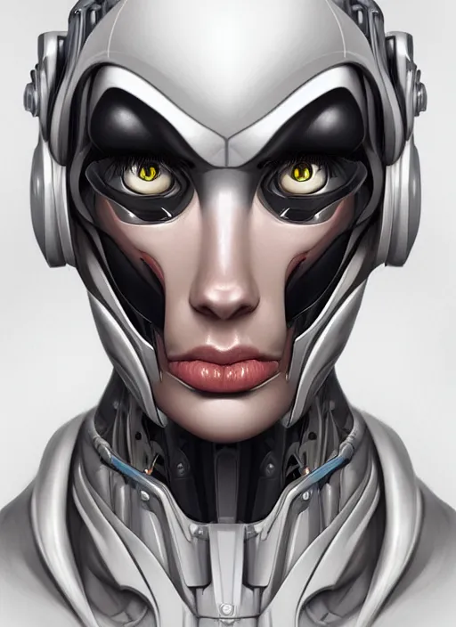 Prompt: portrait of a cyborg poman by Artgerm, biomechanical, hyper detailled, trending on artstation
