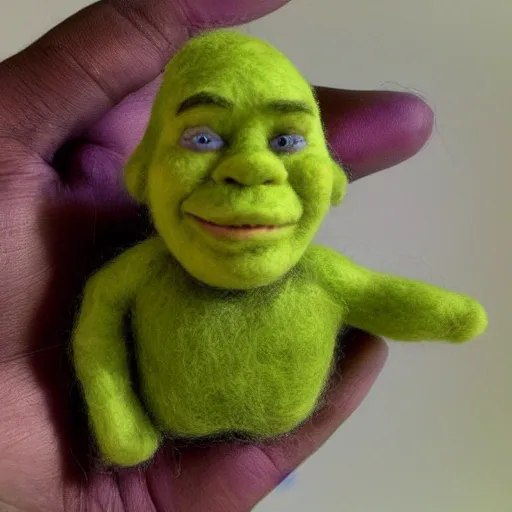 Image similar to shrek needle felted + needle felting art