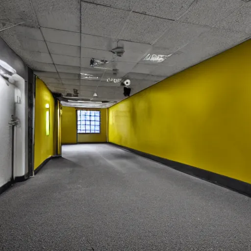 the backrooms, walls with a monochromatic tone of Stable Diffusion