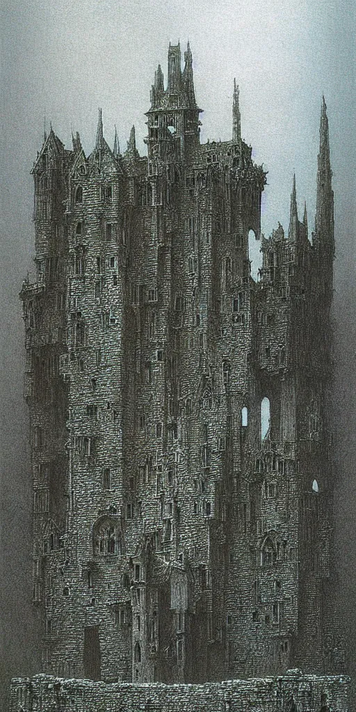 Prompt: ancient gothic castle by Beksinski, Luis Royo