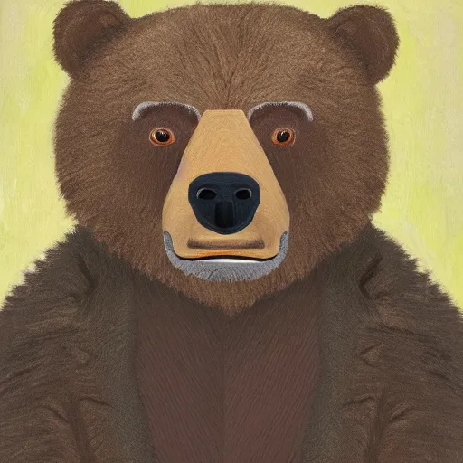 Image similar to a portrait of jerome powell as a bear