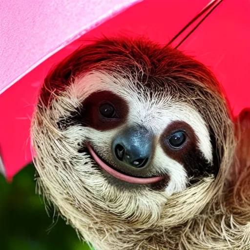 Image similar to photo of a cute sloth under an umbrella