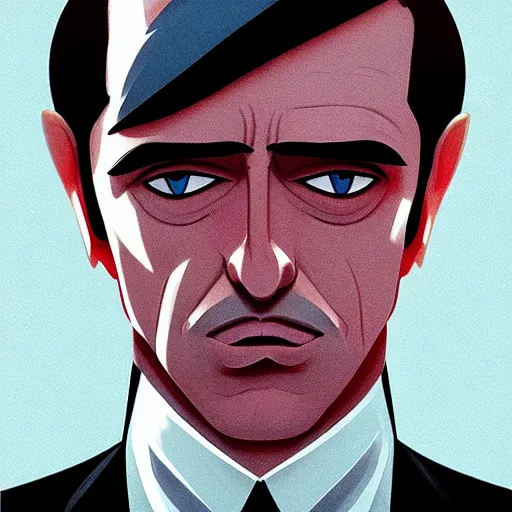 Image similar to face icon stylized minimalist the godfather, loftis, cory behance hd by jesper ejsing, by rhads, makoto shinkai and lois van baarle, ilya kuvshinov, rossdraws global illumination