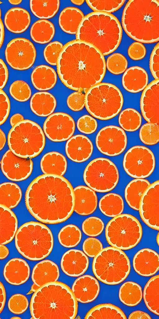 Image similar to a seamless repeating pattern of campari and oranges, colourful, symmetrical, repeating 3 5 mm photography, in the style of toiletpaper magazine, surreal, high detail, photograph by slim aarons, wes anderson,