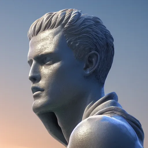 Prompt: portrait of statue glory, chrome, reflect, 8 k uhd, unreal engine, octane render in the artstyle of greg rutkowski