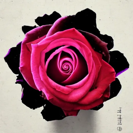 Image similar to rose made of dark matter