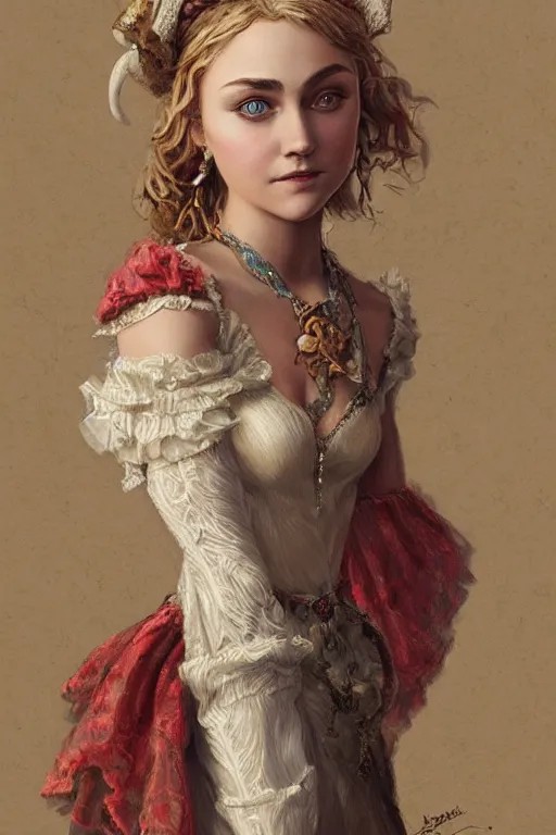 Image similar to courtesan annasophia robb, traditional corsican, intricate, highly detailed, artstation, illustration, John Singer Sargant, rutkowski, James Jean