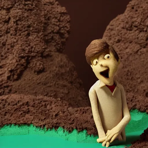 Image similar to flume, made of clay, claymation