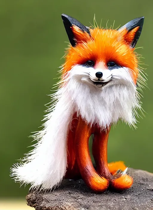 Image similar to 80mm resin detailed miniature of fluffy fox, Product Introduction Photos, 4K, Full body