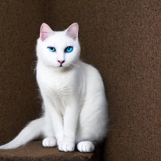 Image similar to White Cat with ethereal blue eyes