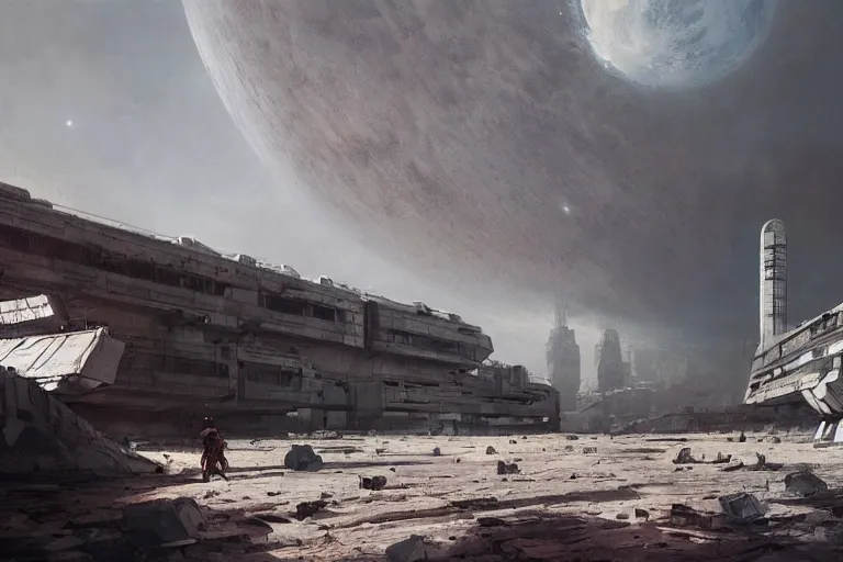 Prompt: cinematic image of a large lunar base, brutalist architecture, 1950s sci-fi, art by greg rutkowski and ruan jia and Daytoner