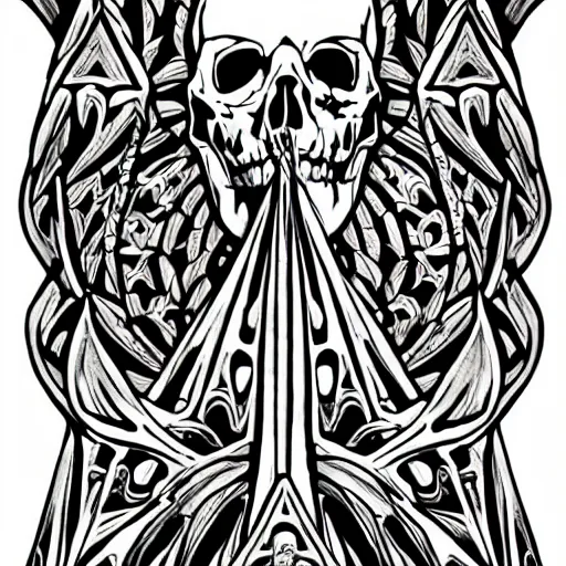 Image similar to Gothic cathedral. Tattoo design.