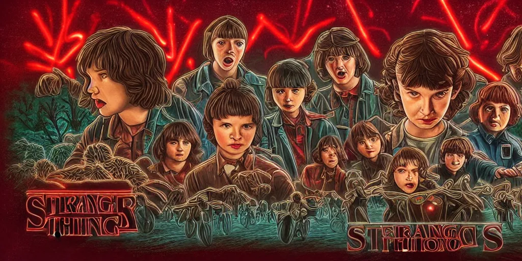 Prompt: do you want to feel how it feels? ( ye - yeah, yeah, yo ),, stranger things, demogorgon, cyberwave, vector graphics, cinematic, photorealistic, highly detailed, volumetric lighting