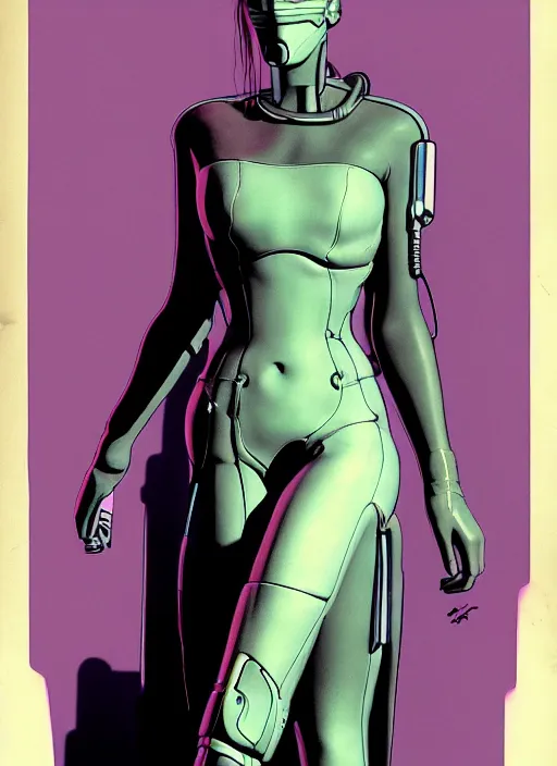 Image similar to cyberpunk surgeon. portrait by mœbius and will eisner and gil elvgren and pixar. realistic proportions. cyberpunk 2 0 7 7, apex, blade runner 2 0 4 9 concept art. cel shading. attractive face. thick lines.