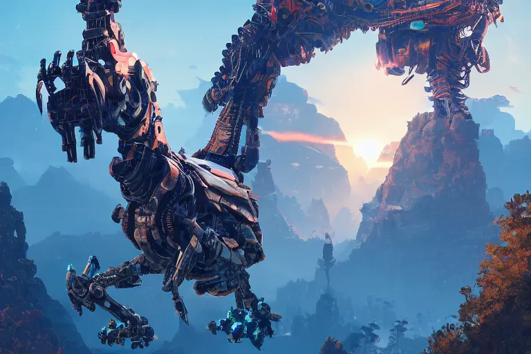 Image similar to glinthawk machine mecanical creature robot of horizon forbidden west horizon zero dawn bioluminiscence global illumination ray tracing hdr fanart arstation by ian pesty and alena aenami artworks in 4 k