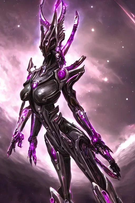 Prompt: galactic hyperdetailed elegant beautiful stunning exquisite giantess anthropomorphic sexy hot mecha female dragon goddess, sleek spines, sharp metal ears, red eyes, smooth white skin, matte pink armor, bigger than galaxy, epic proportions, epic scale, epic size, warframe fanart, furry, dragon art, goddess, giantess, furaffinity, octane