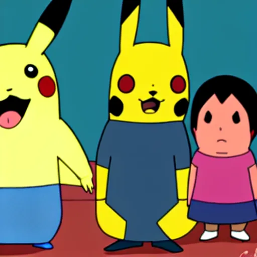 Image similar to pikachu in bobs burgers art style