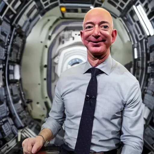 Image similar to Jeff Bezos as Vulture at the helm of the Death Star