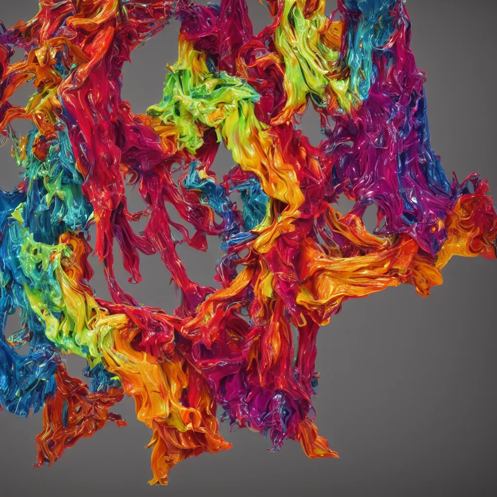 Image similar to painful pleasures by lynda benglis, octane render, colorful, 4 k, 8 k