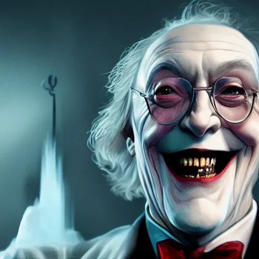 Prompt: Professor Dumbledore is the Joker, hyperdetailed, artstation, cgsociety, 8k