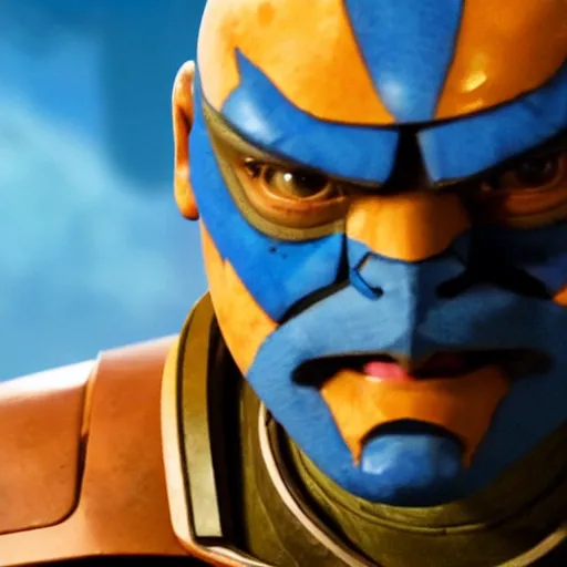 Prompt: temura morrison as captain rex, live action clone wars movie still