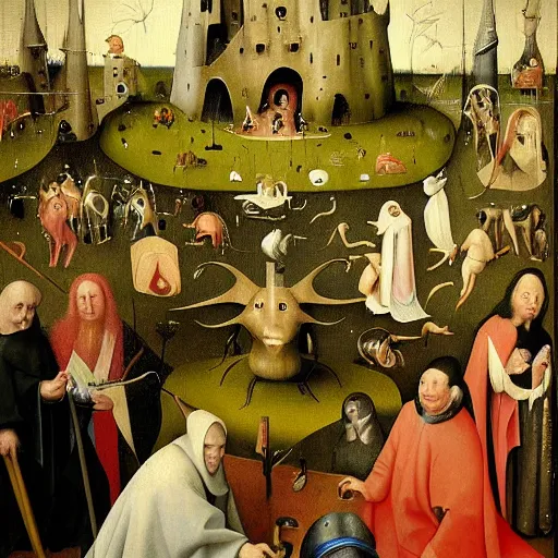 Prompt: a lister celebs painting by hieronymus bosch