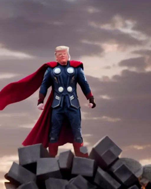 Image similar to cinematic still, donald trump as thor, avengers endgame ( 2 0 1 9 )