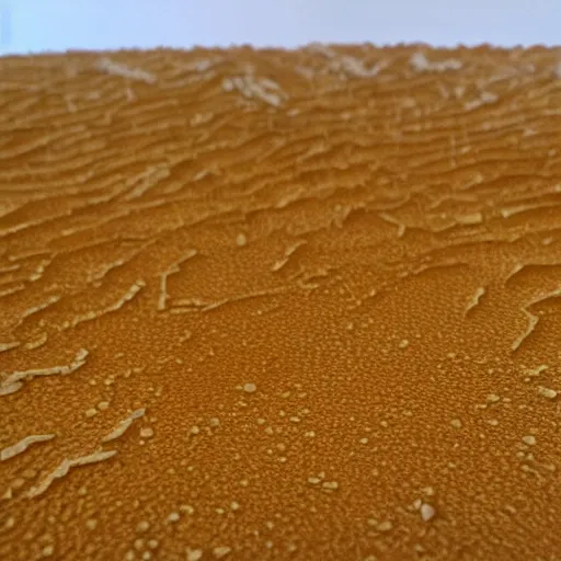 Prompt: An ultra hyper realistic landscape of yellow geoey glue desert.