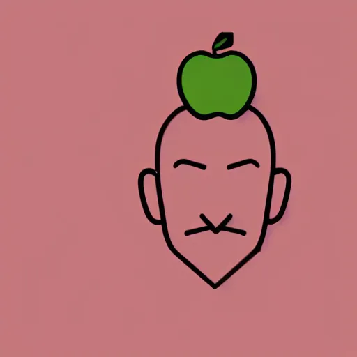 Image similar to logo of a man with an apple for his head happy vector modern clean minimal silhouette