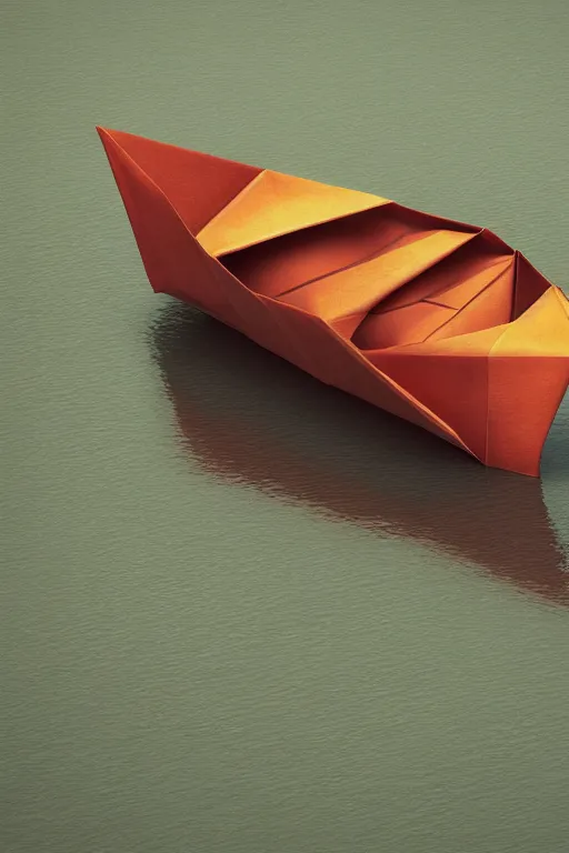 Prompt: origami boat, photorealistic, octane, photograph