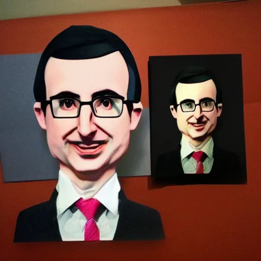 Image similar to john oliver!! portrait, in the style of origami