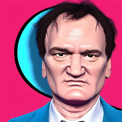 Prompt: quentin tarantino in the videogame hello neighbor