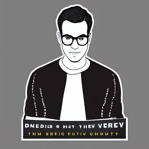 Image similar to schitts creek dan levy sticker art, svg vector, adobe - illustrator