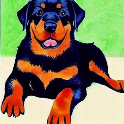 Image similar to rottweiler as a child's drawing