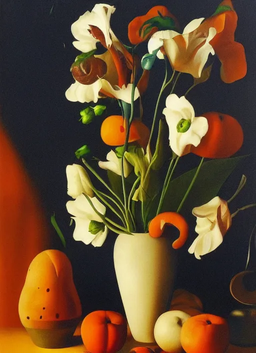 Image similar to a dutch still life by georgia o'keeffe, intricate, hyperrealistic, high contrast, volumetric lighting