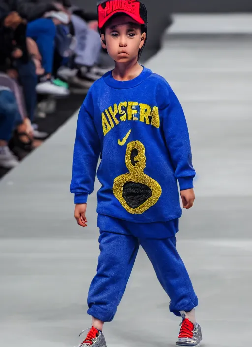 Prompt: hyperrealistic and heavy detailed air jordan runway show of maggie simpson, leica sl 2 5 0 mm, vivid color, high quality, high textured, real life