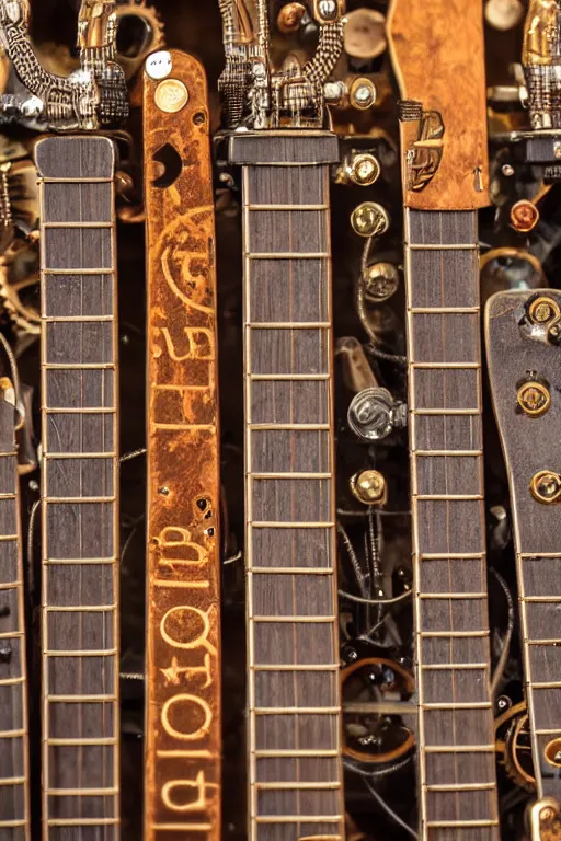 Image similar to up close steampunk fretboard