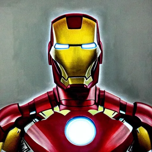 Prompt: Iron Man painted by Leonardo da Vinci 4k detail