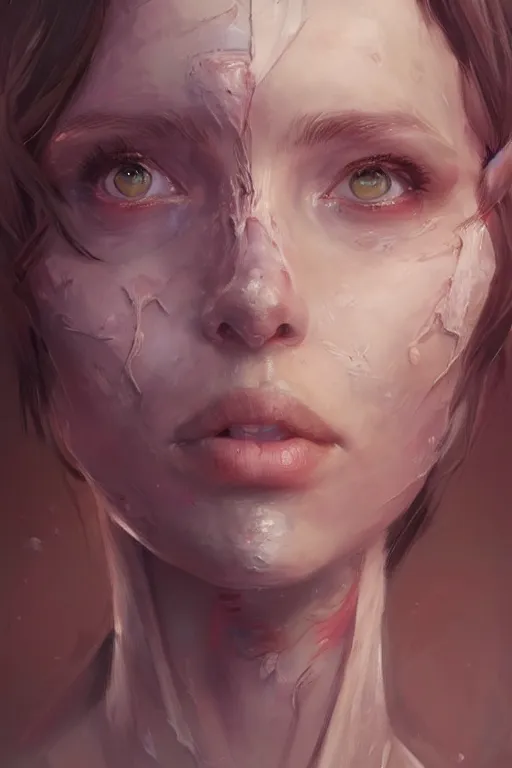 Image similar to portrait of a girl with a skin biotechnical parts by Artgerm and Greg Rutkowski , digital painting, highly detailed, trending on artstation