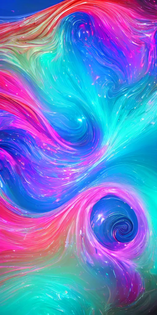 Image similar to fluid colorful particle wave trending on artstation infinite image