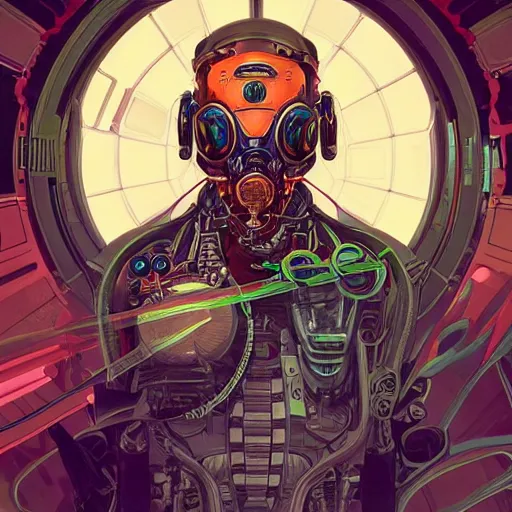 Image similar to high quality high detail biomechanical portrait of diesel punk in an alien world, tristan eaton, victo ngai, artgerm, rhads, ross draws, hyperrealism, intricate detailed, alphonse mucha, 8 k, sci - fi, pastel colors, artstation,