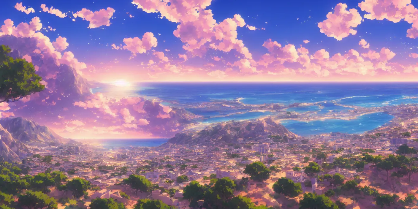 Image similar to beautiful anime Costa Blanca by makoto shinkai, 8k wallpaper