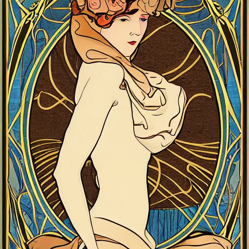 Prompt: Art nouveau woman