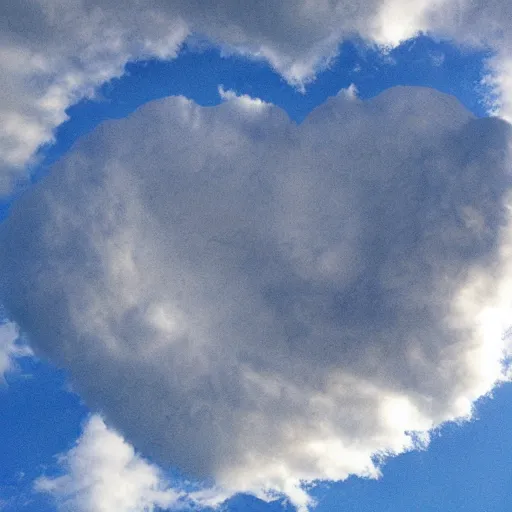 Prompt: an heart made of clouds