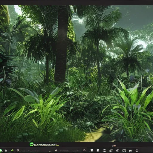 Image similar to « group persons, dark jungle, far view, unreal engine 5, highly detailed, exploring, pretty flowers, »